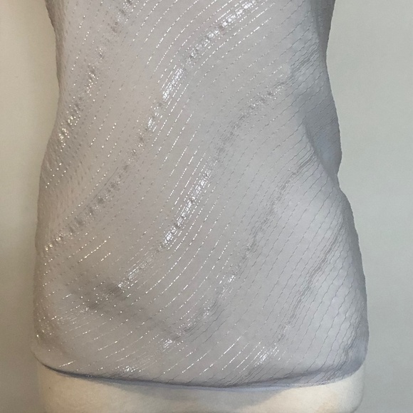 Like-New Club Monaco One-Shoulder Silver/Grey Top - Picture 7 of 14